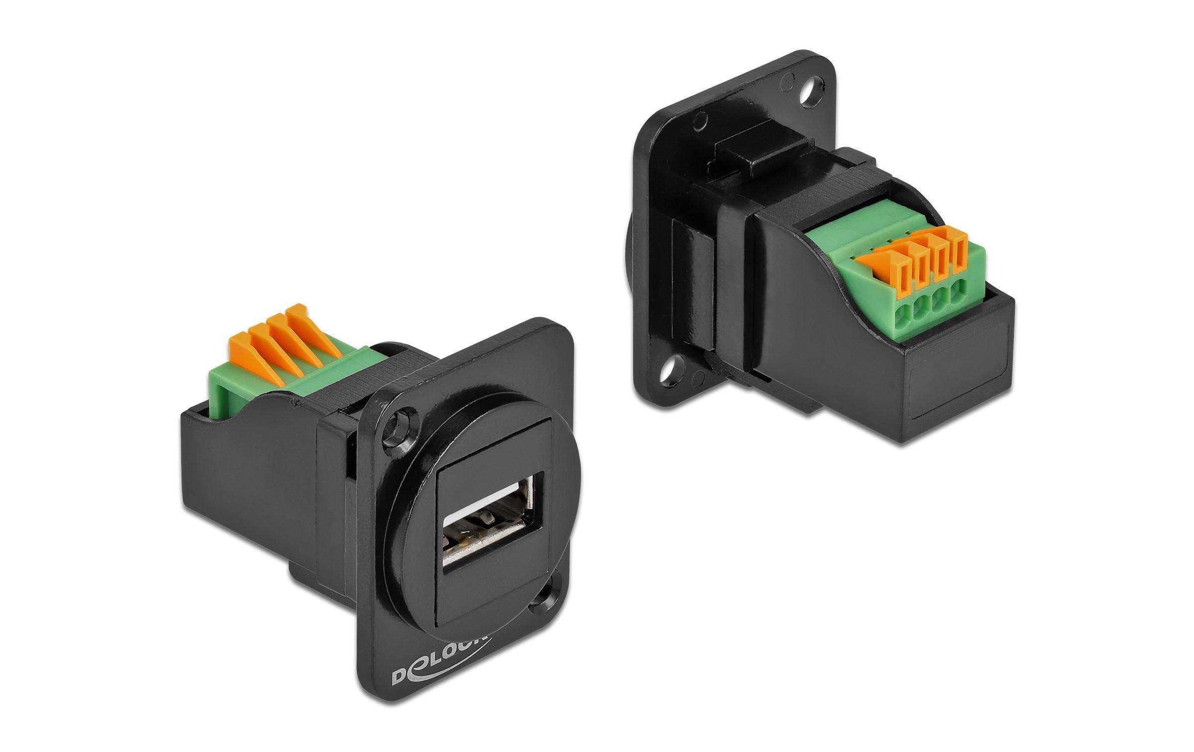 D-Typ Modul USB 2.0 Typ-A Buchse zu TerminalblockDelock D-Typ Modul USB 2.0 Typ-A Buchse zu Terminalblock