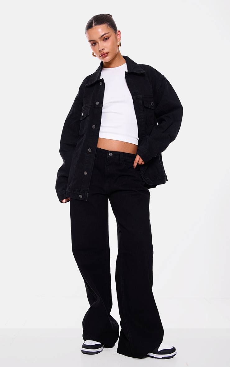 Noir Délavé Jean Boyfriend Taille Basse Délavé