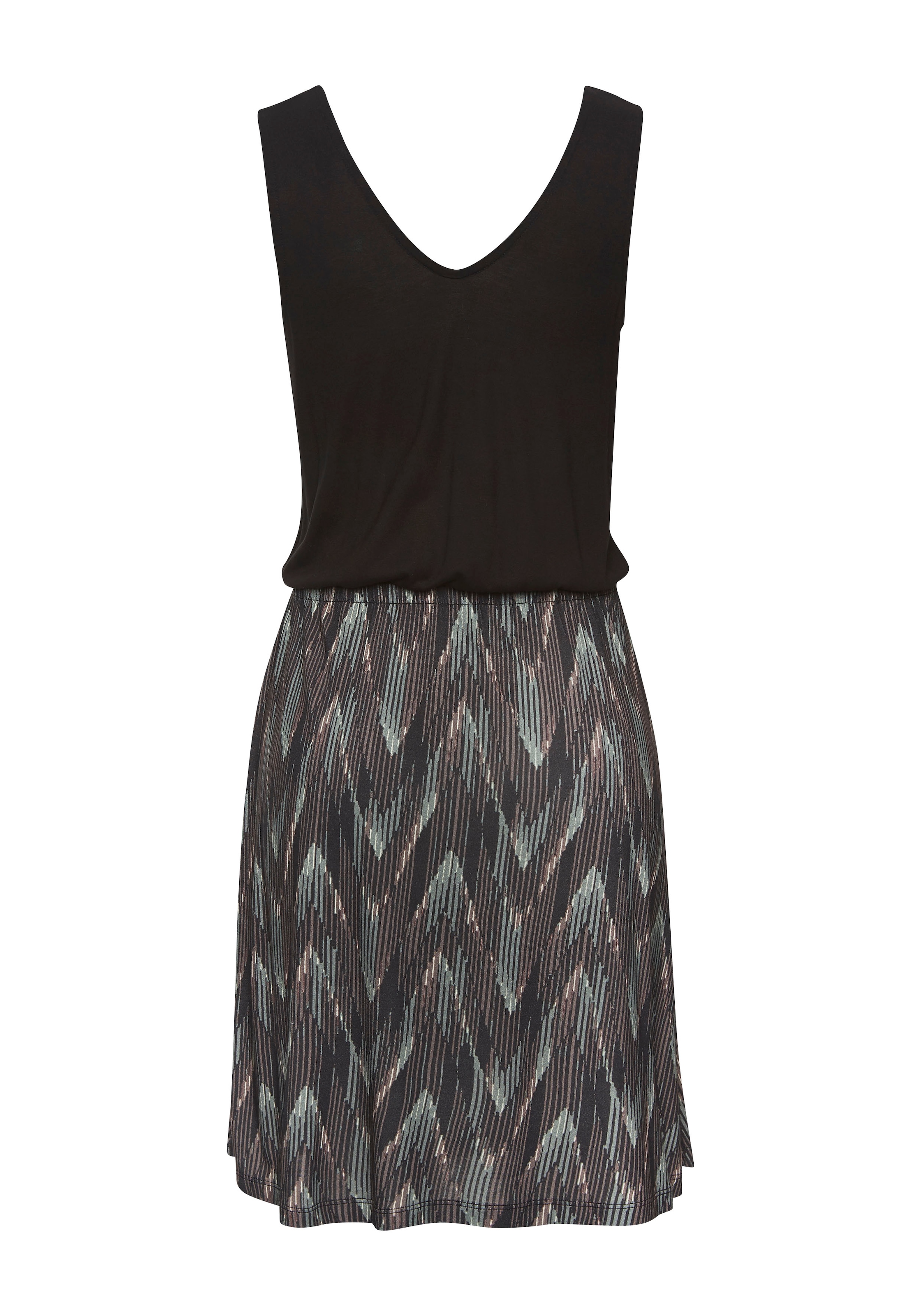 Vivance Jerseykleid mit bedrucktem Rockteil, kurzes Sommerkleid mit Gummizug