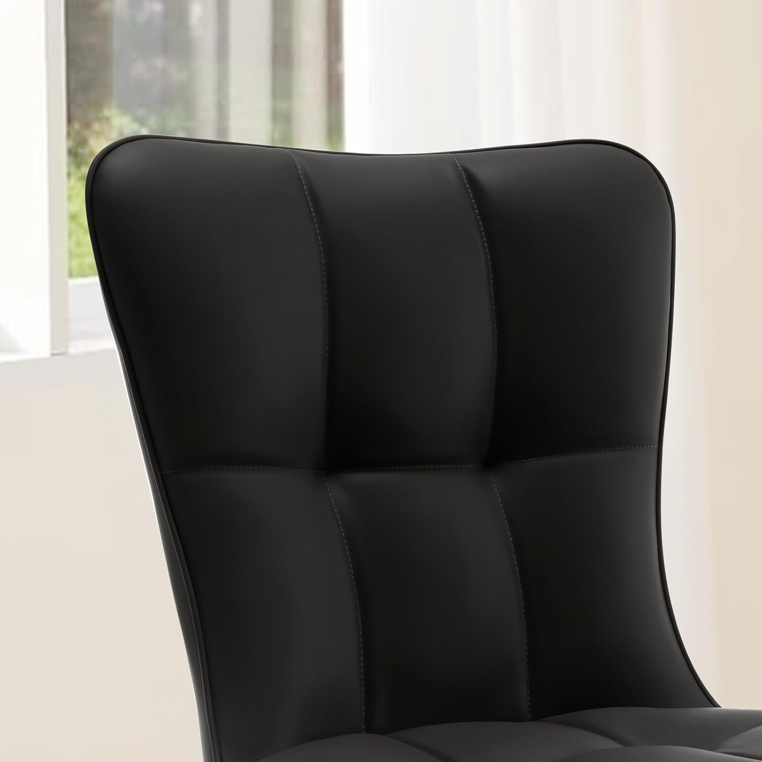 Bekrvio 200KG Belastbar Esszimmerstühle 2Er Set, Kunstleder Stühle Esszimmer（8cm dick）, Einteiliger Metallbeinen Küchenstühle Mit Lehne, Leichter Luxus-Polsterstuhl Fü Küche Esszimmer Wohnzimmer