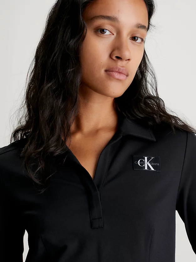 Camisa polo Milano slim de manga comprida