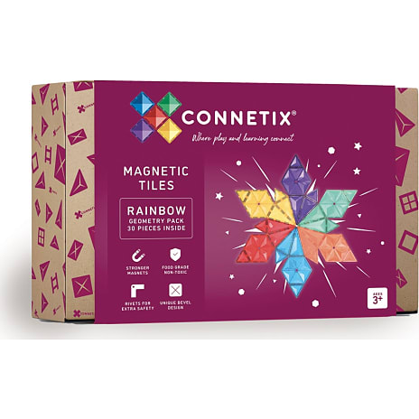 Connetix Geometry Pack magnetsæt 30 dele - Rainbow