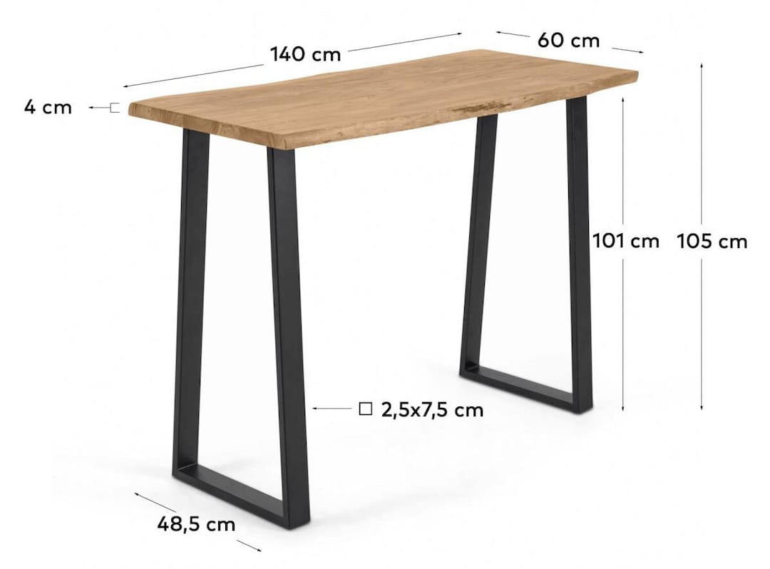 Kave Home Konsolentisch SONO 140 x 60 cm Akazie braun