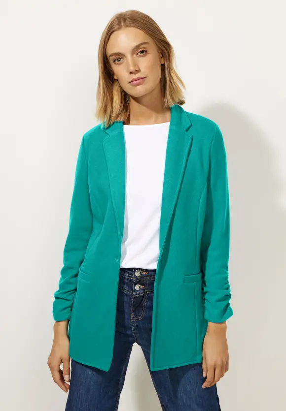Longblazer mit Raffung - iced green