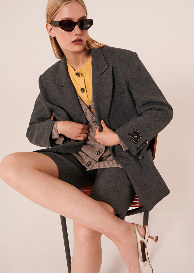 Veste Vladgrise en toile tailleur