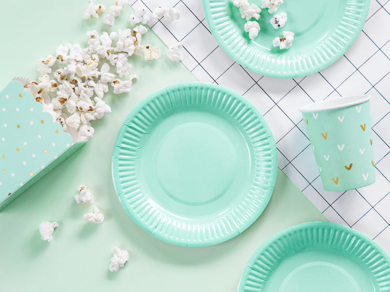 Popcorn Bakjes Mint Groen 12,5cm 6st