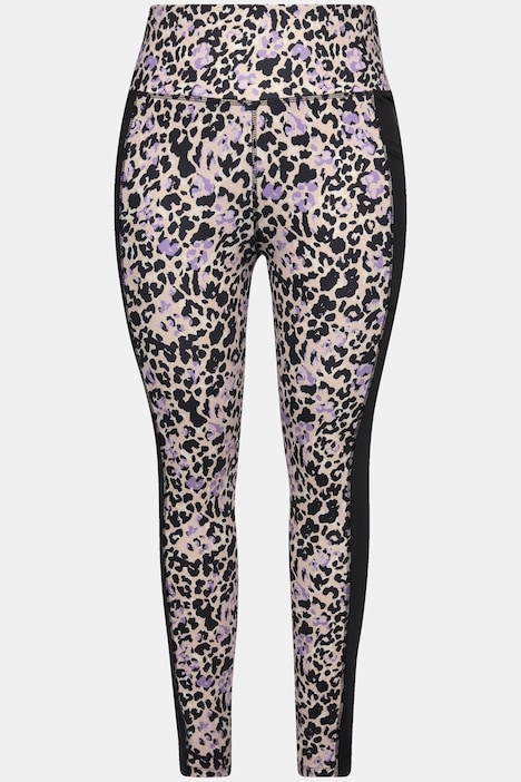 Sportleggings, Leomuster, schnelltrocknend, recycelt
