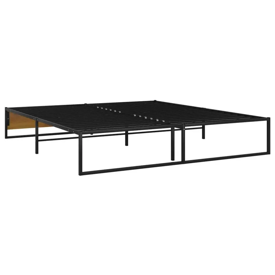 vidaXL - Bed frame - Zwart - Metaal en MDF - 140x200 cm