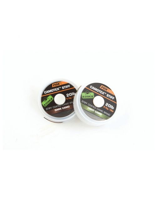 Fox Edges Camotex Dark Stiff 15lb 20m - Onderlijn- & leadermateriaal - 20 m 15 lb