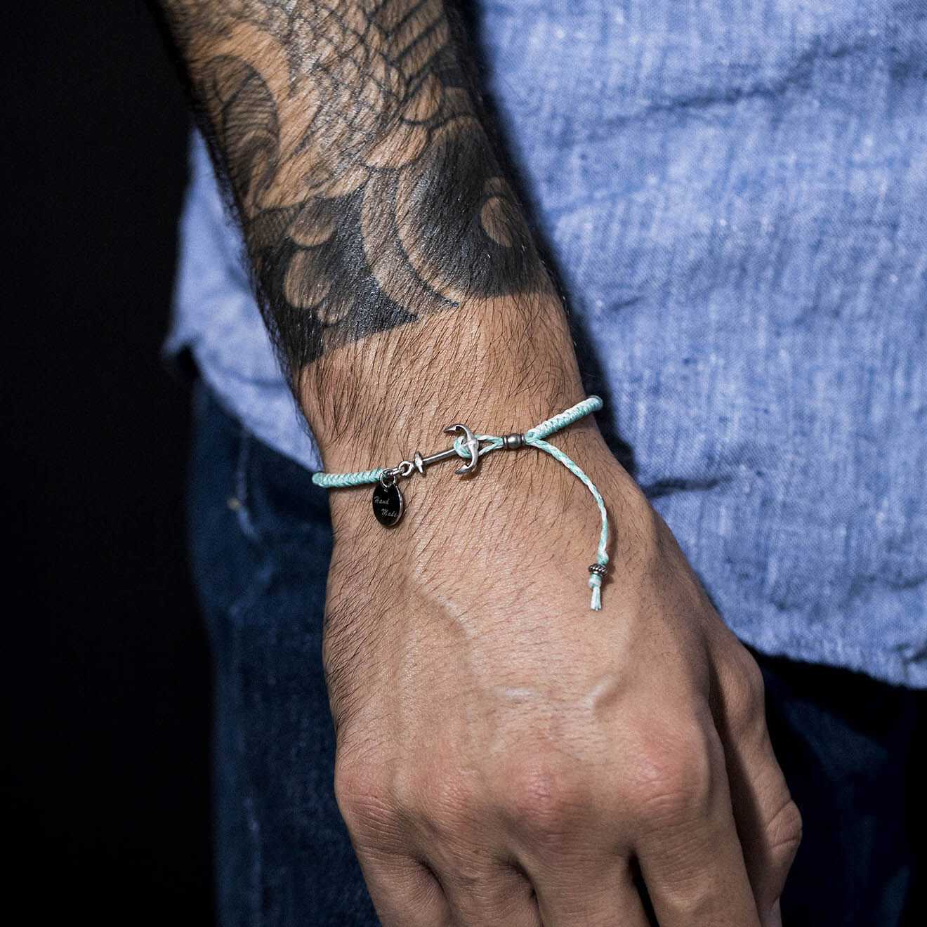 Jacobson Bracelet Azul Wax en Acier & Cordon bleu