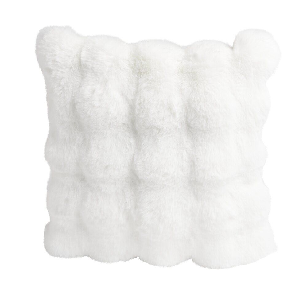 Coussin carré fausse fourrure 40x40cm - 3 coloris