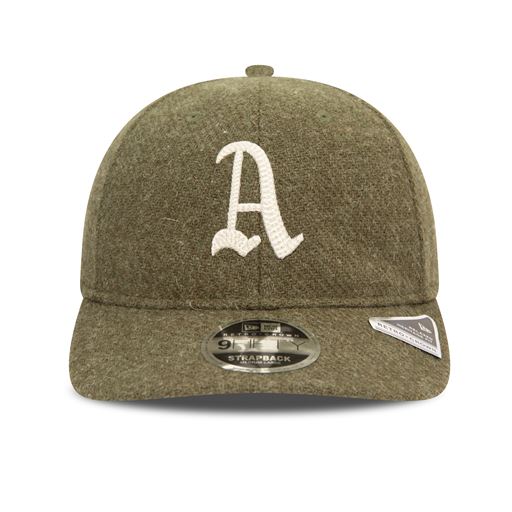 New Era Oakland Athletics Harris Tweed 9Fifty Retro Crown Cap, Green Med, M/L