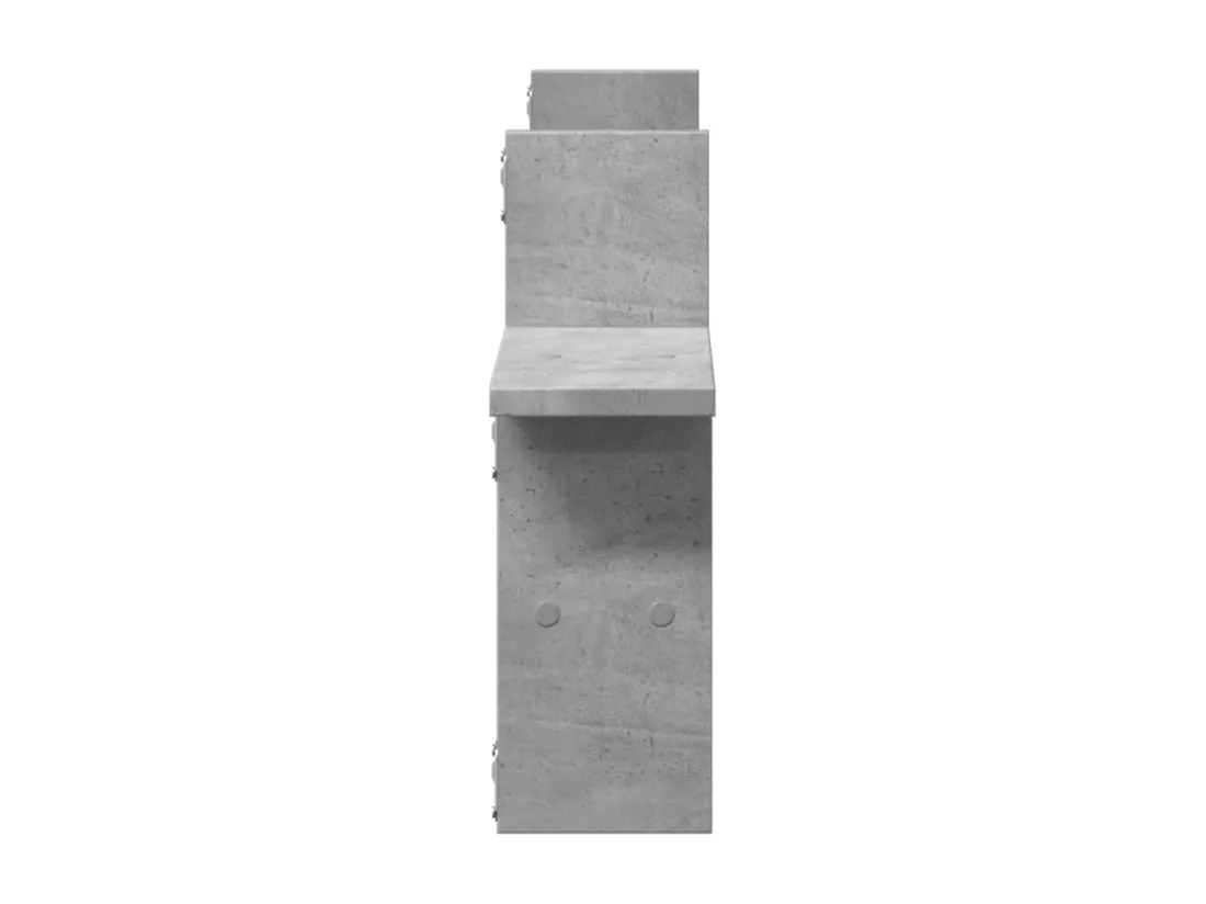 Étagères murales 2 pcs gris béton 38x12x38 cm bois d'ingénierie