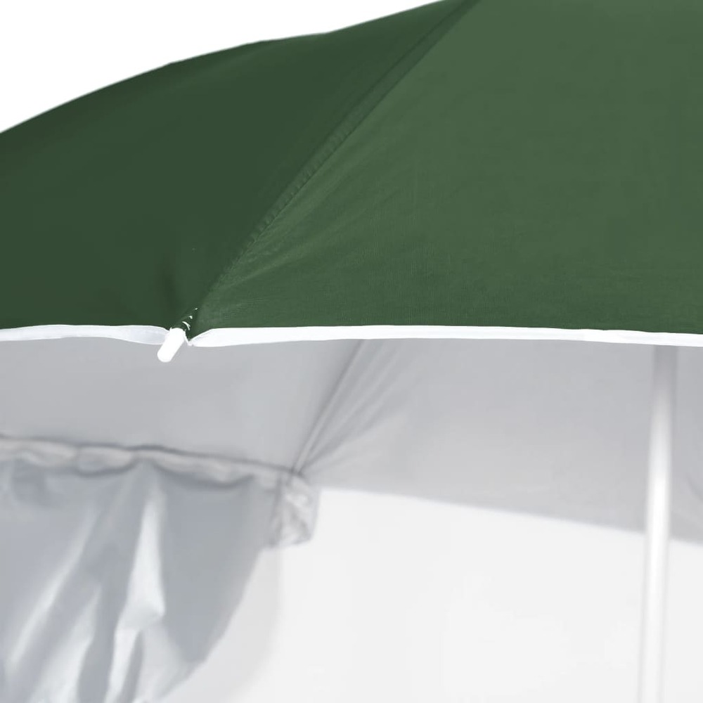 Parasol de plage avec parois latérales 215 cm vert