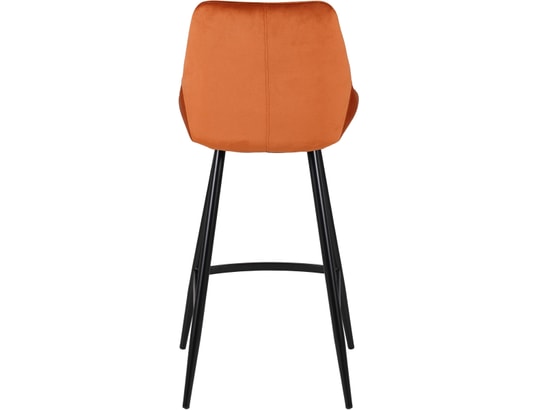 CONCEPT1 - Tabouret de bar Lot de 2 T. Bari cognac velours (plan)