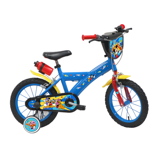 Bicicleta infantil do Mickey Mouse de 14 polegadas para crianças de 4 a 6 anos.