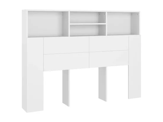 Armoire de tête de lit Blanc 140x19x103,5 cm