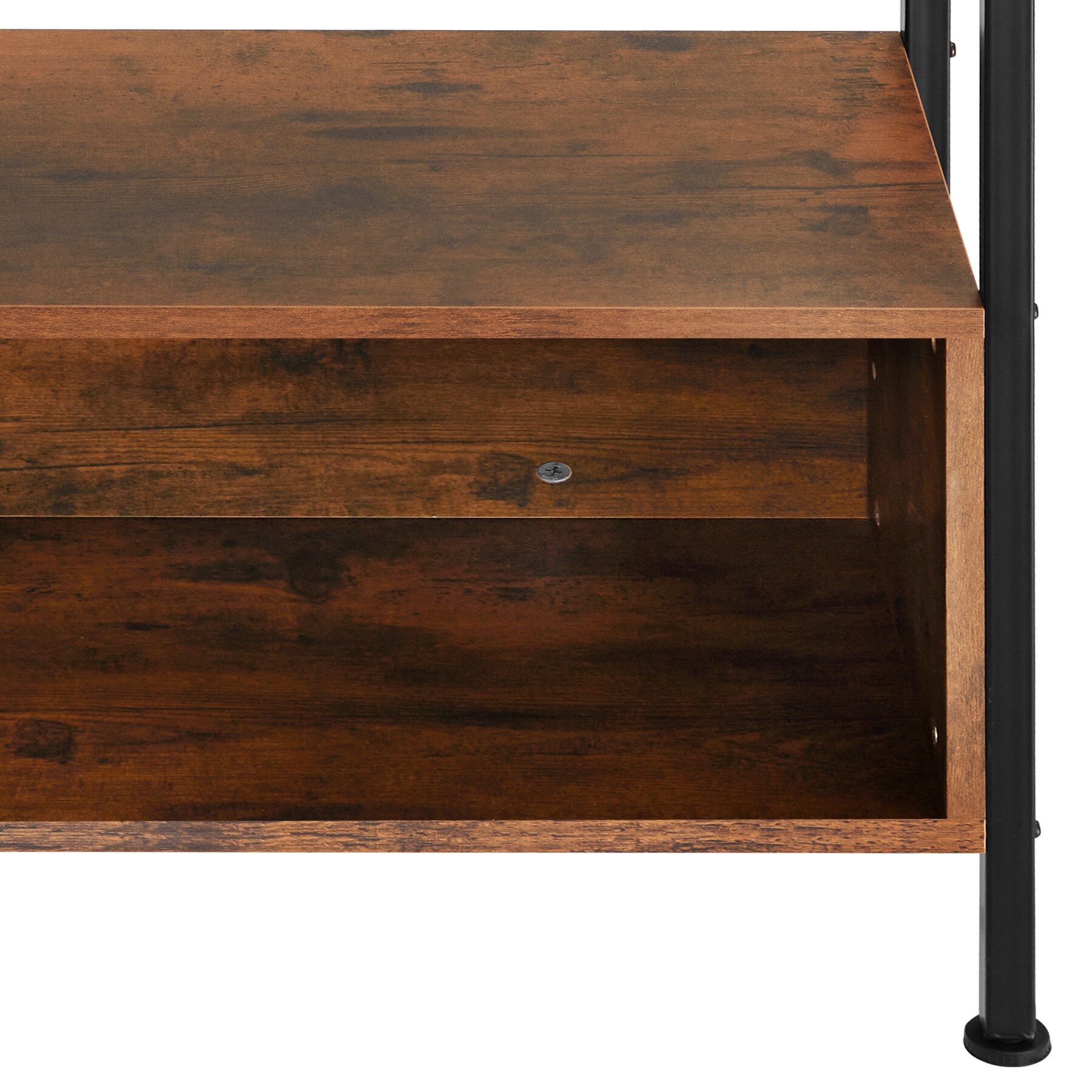 tectake® Regal, Industrial Style, mit 5 Ebenen, großes Staufach und 2 kleine Staufächer, inklusive Kippschutz, 75 x 31 x 170,5 cm