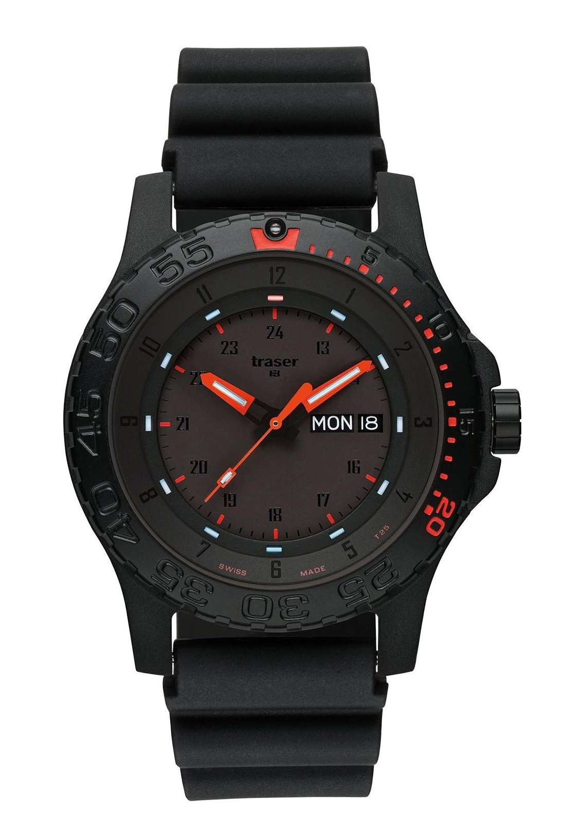 Traser Red Combat Kautschuk Herrenuhr 104148
