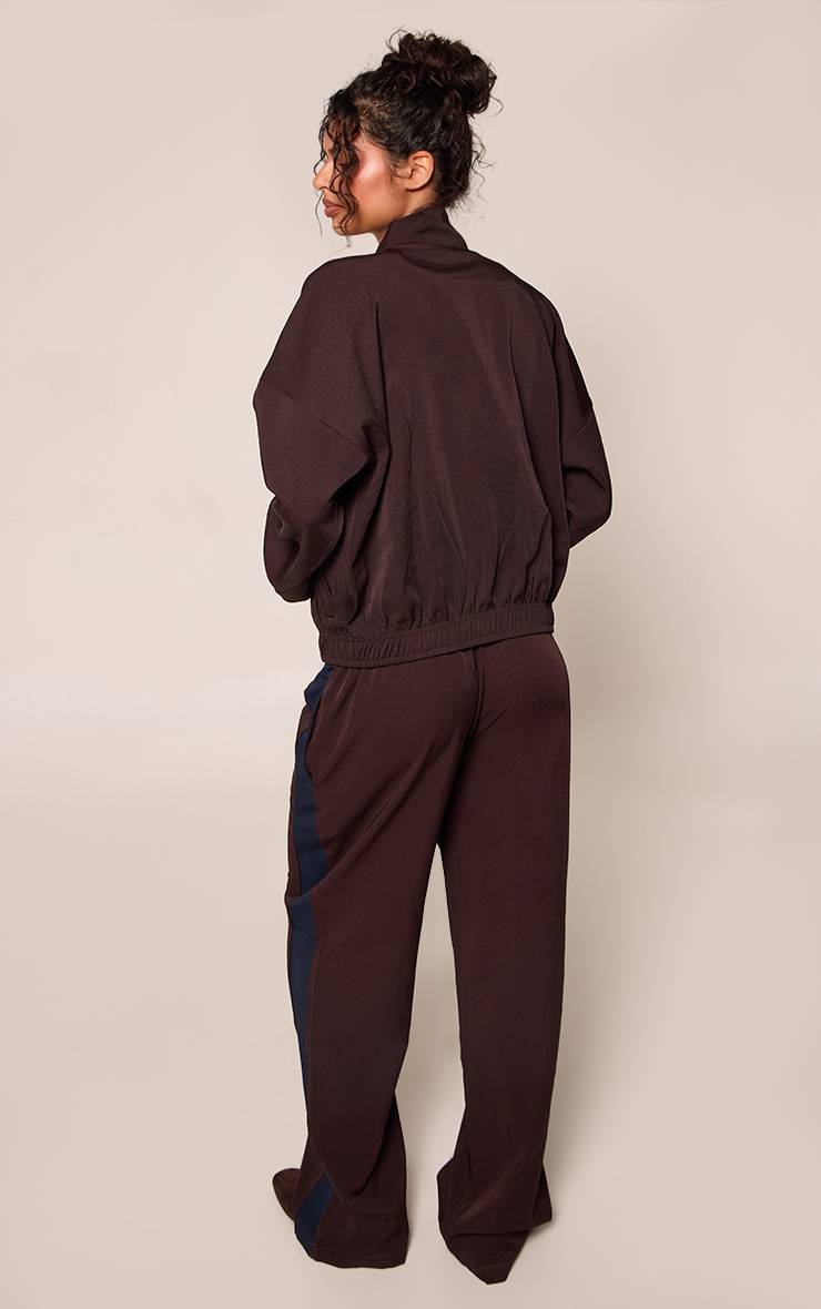Pantalon Large En Tricot À Bandes Contrastées