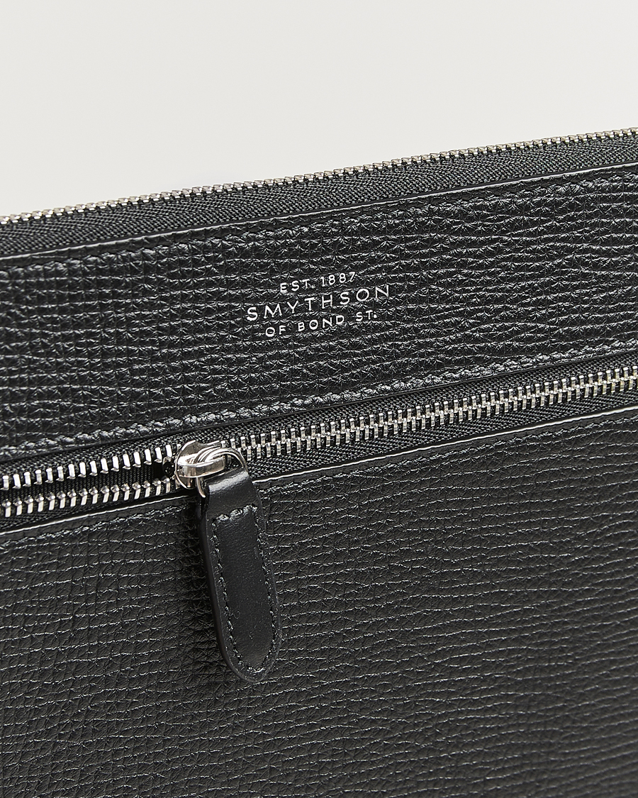 Smythson Ludlow Flat Organiser Pouch Black