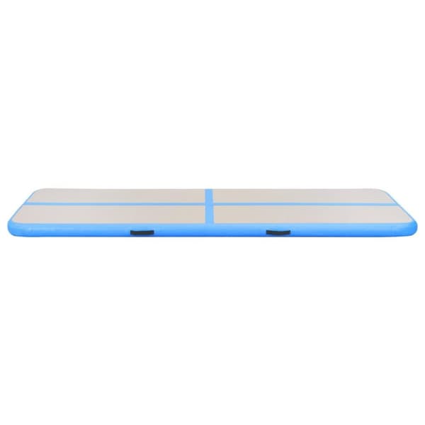 vidaXL Oppblåsbar gymnastikkmatte med pumpe 400x100x10 cm PVC blå