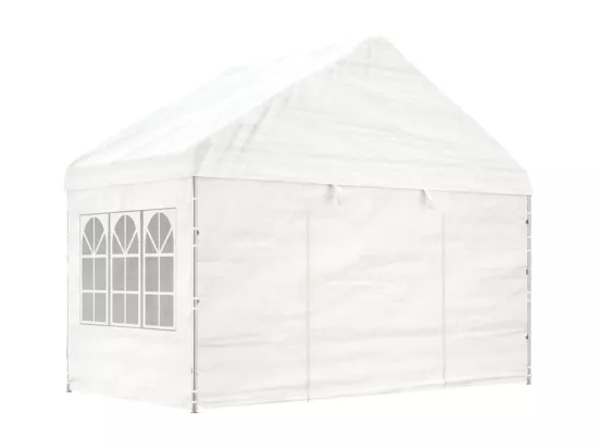 Belvédère avec toit blanc 11,15x4,08x3,22 m polyéthylène