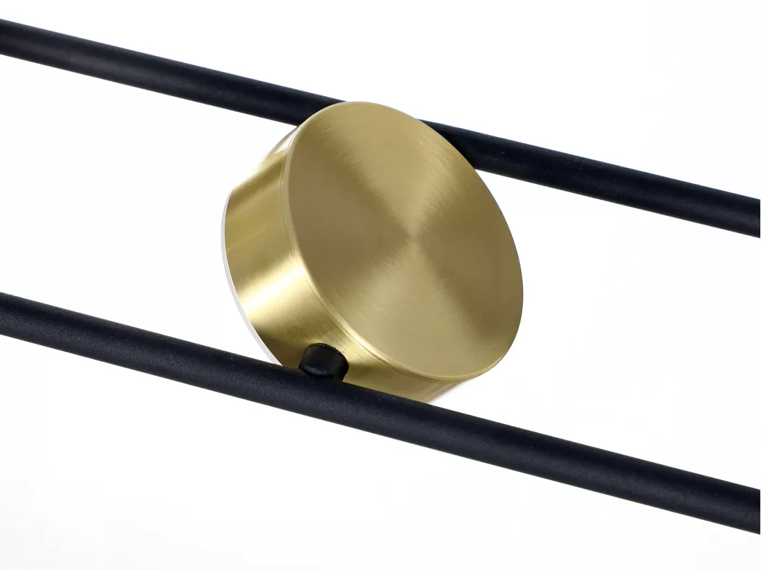 Lustre LED en métal et aluminium - 4 spots - L. 85 cm - Noir et doré - GRIMBSY