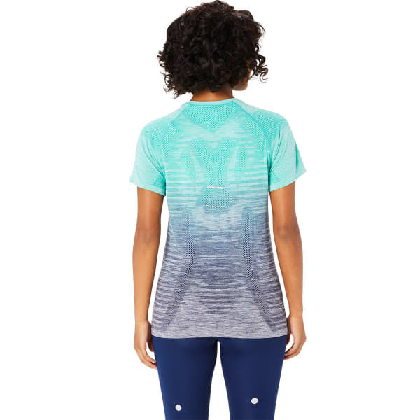 T-shirt running ASICS SEAMLESS SS TOP W AURORA GREEN/BLUE EXPANSE