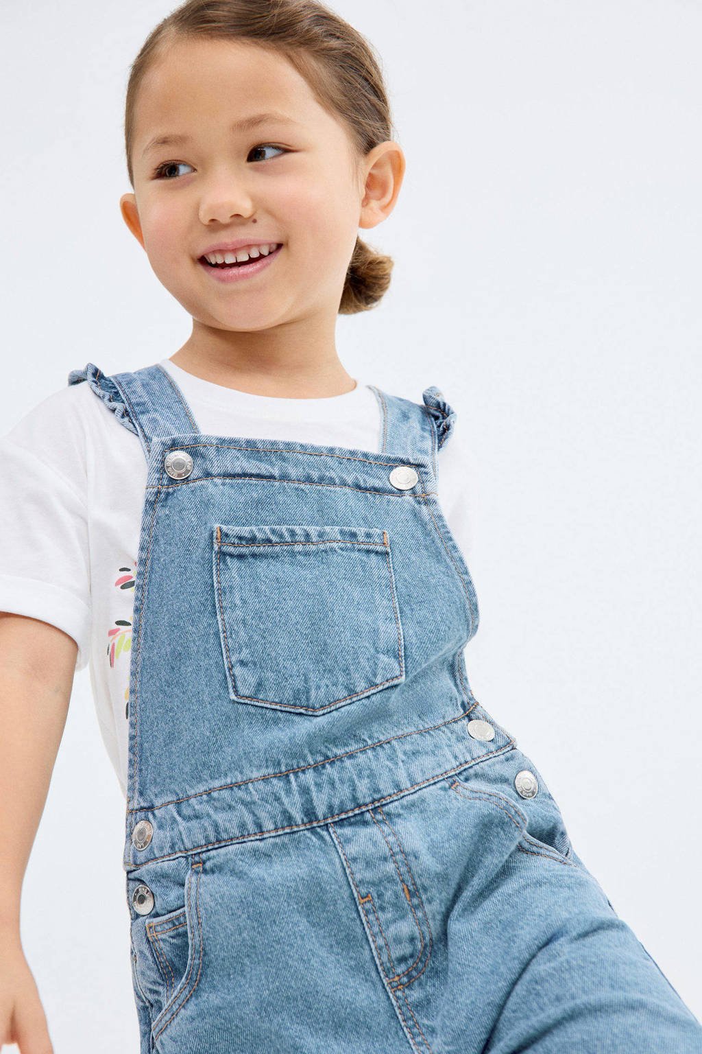 Mango Kids denim tuinbroek light blue denim