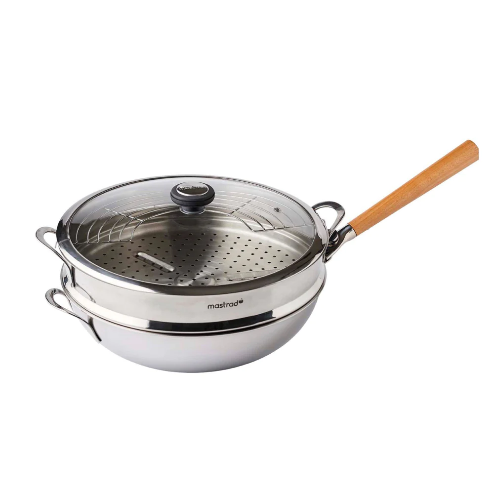 Panier vapeur inox et couvercle en verre Mastrad