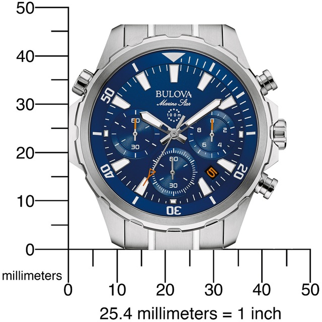 Bulova Chronograph »Marine Star« Armbanduhr, Quarzuhr, Herrenuhr, Edelstahlarmband, Datum
