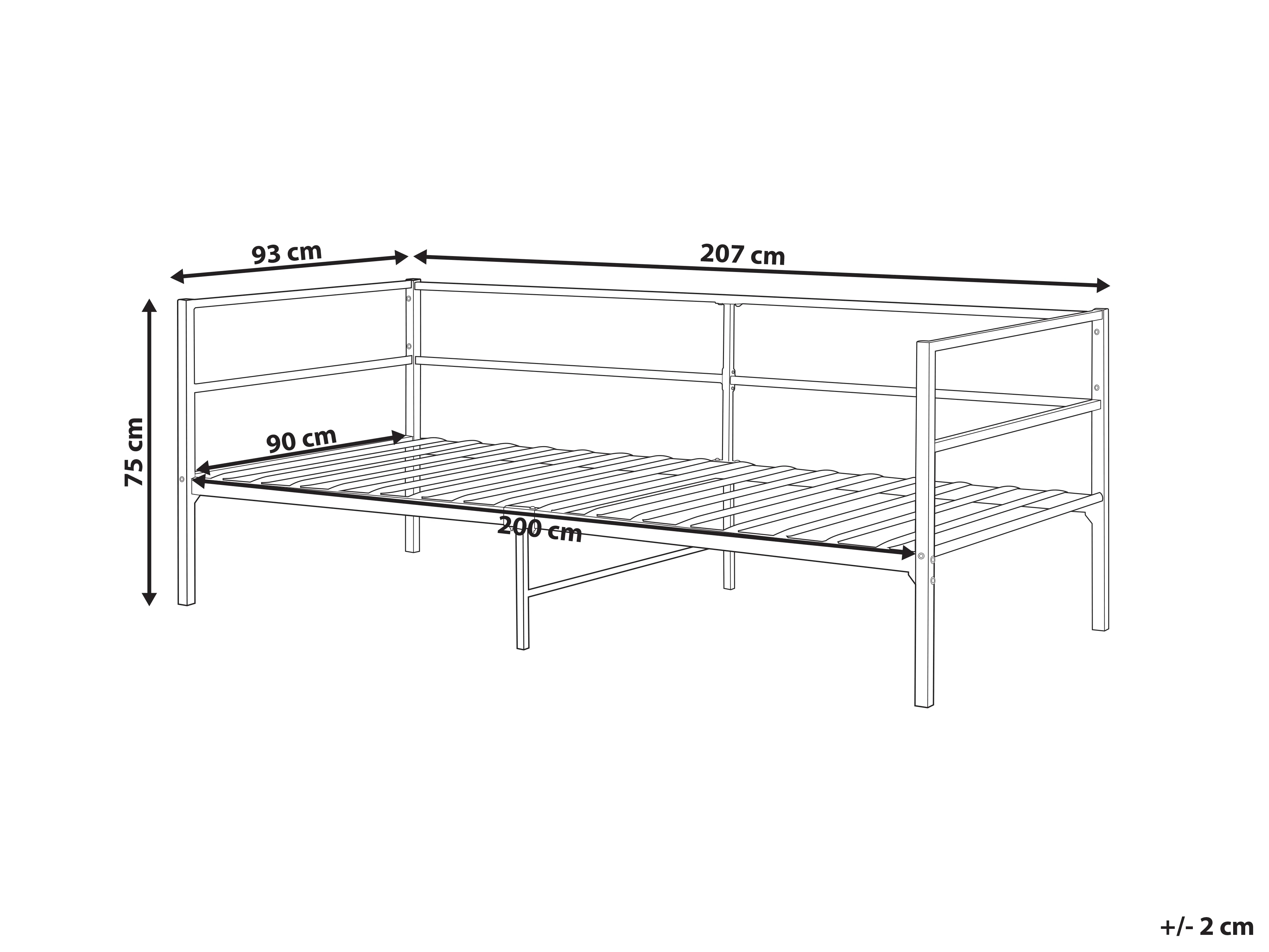Bed Metaal BATTUT 90 x 200 cm Zwart