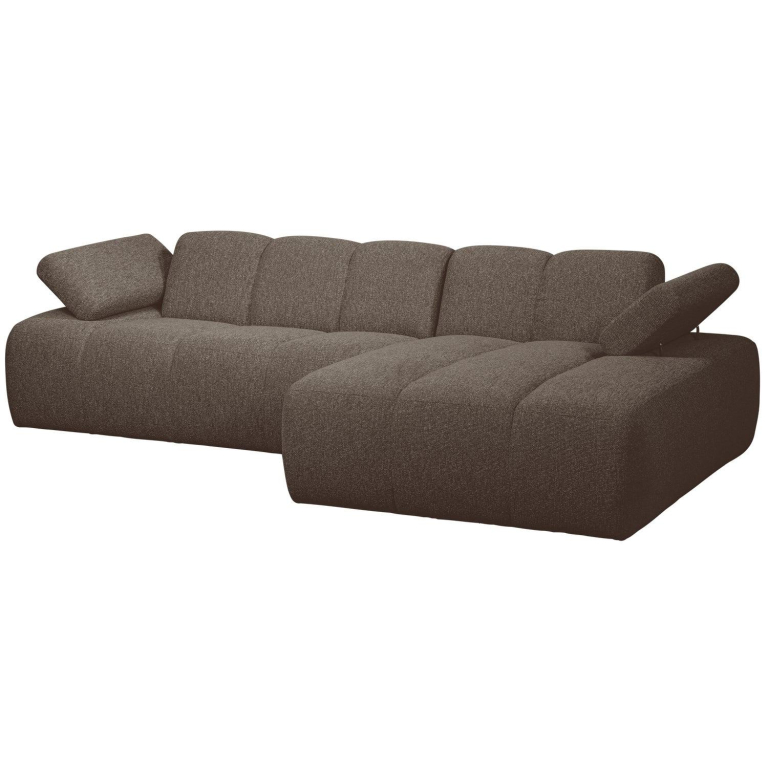 WOOOD Mojo bank chaise longue rechts bouclé bruin