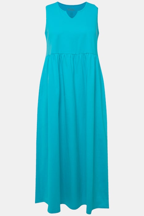 Jerseykleid, A-Linie, Tunika-Ausschnitt, ärmellos