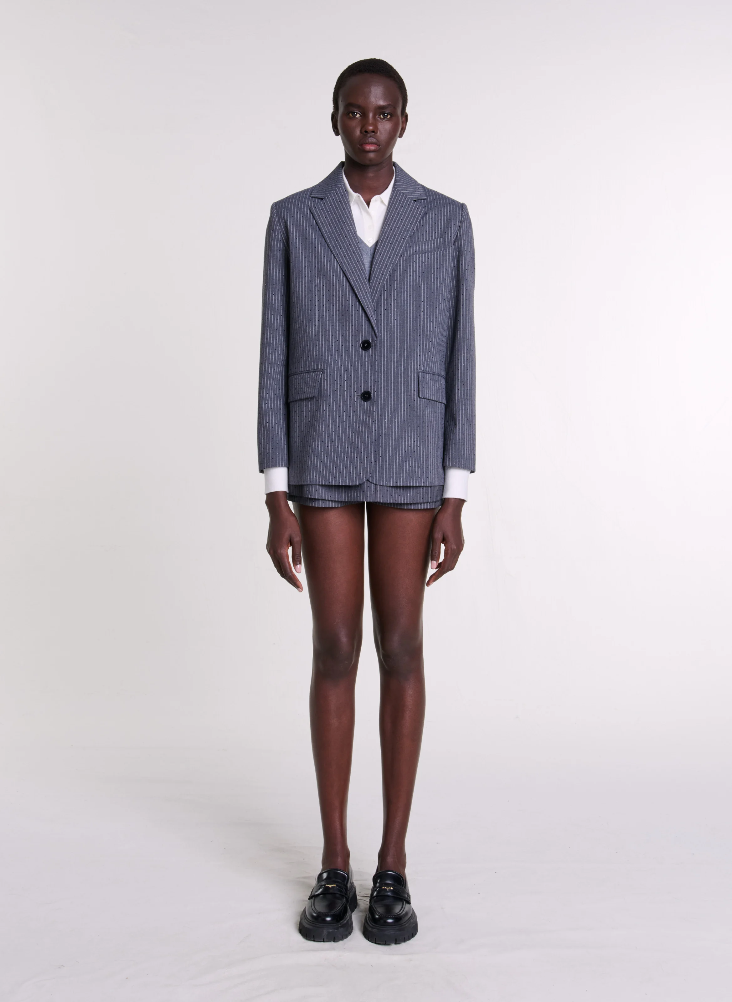 Veste tailleur droite rayée | Rayé
