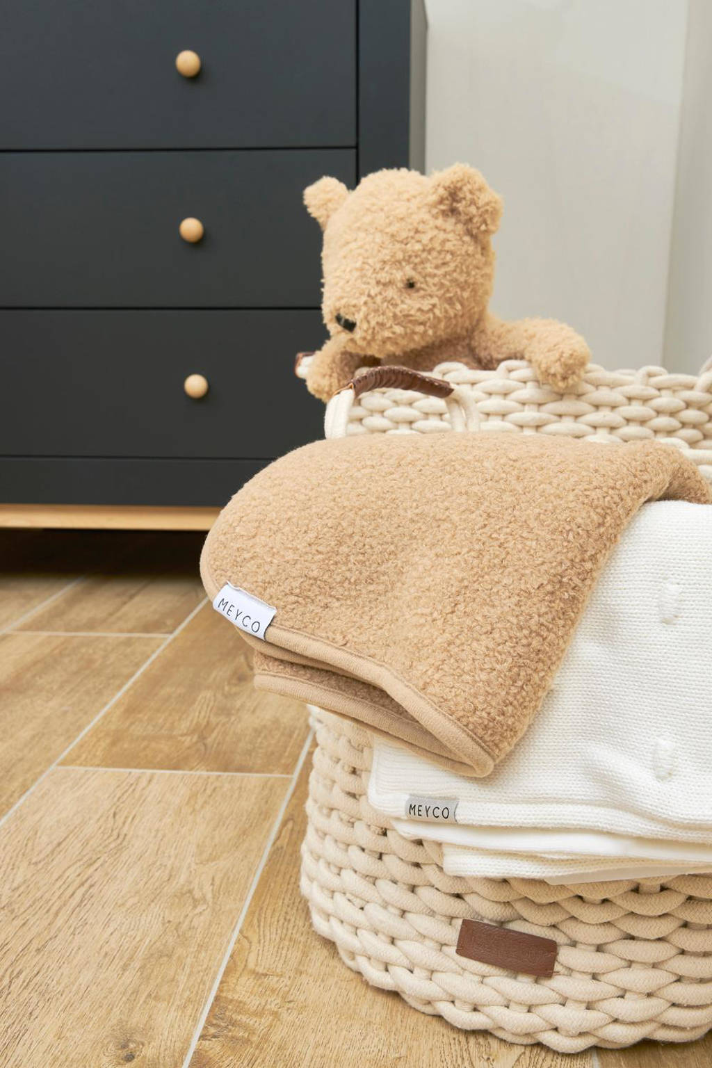 goede kwaliteitbaby reisdeken Bouclé Uni 75x100 cm Toffee