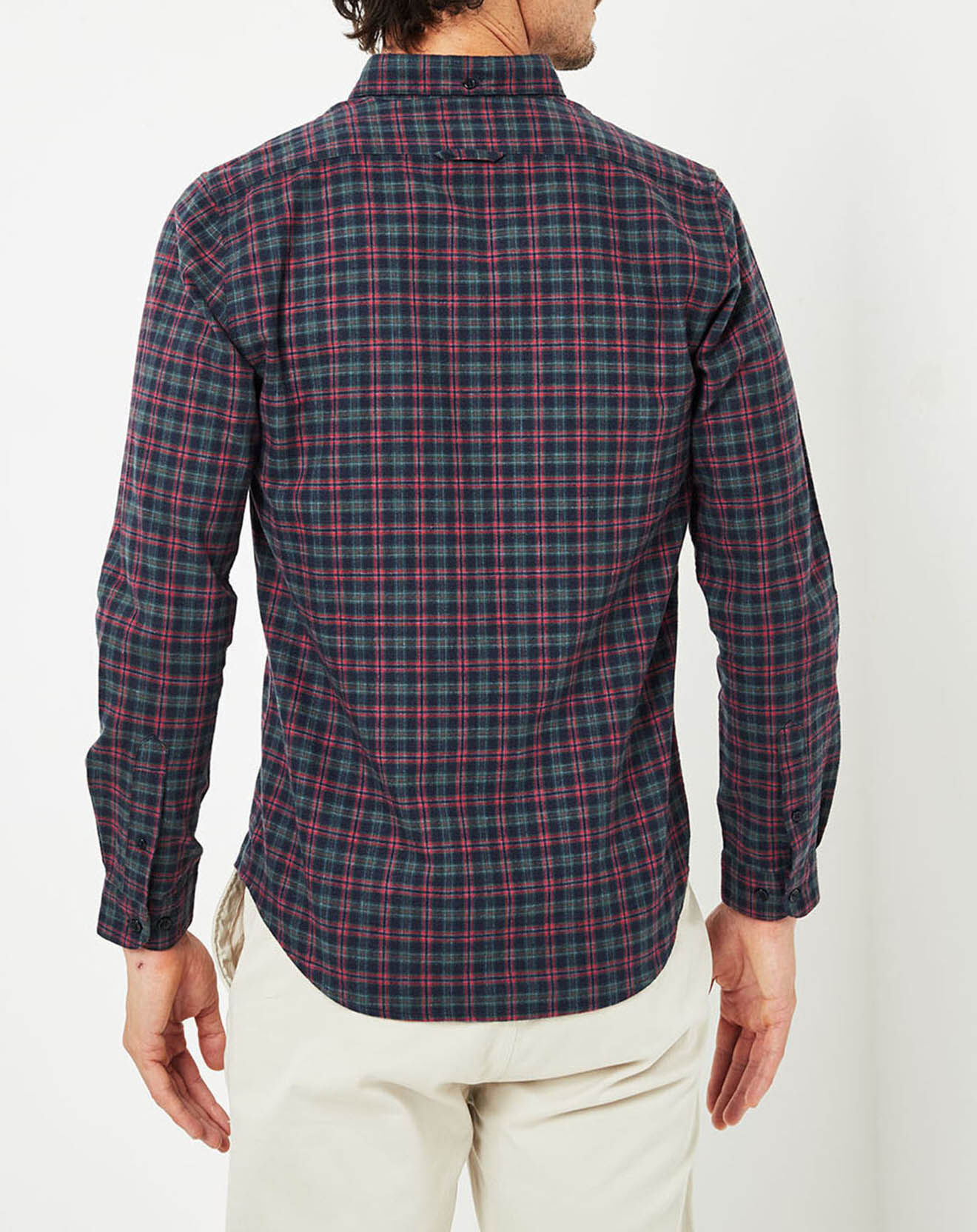 Cuisse de Grenouille Chemise en Coton & Lin Indecis à carreaux bleu marine/vert/rouge