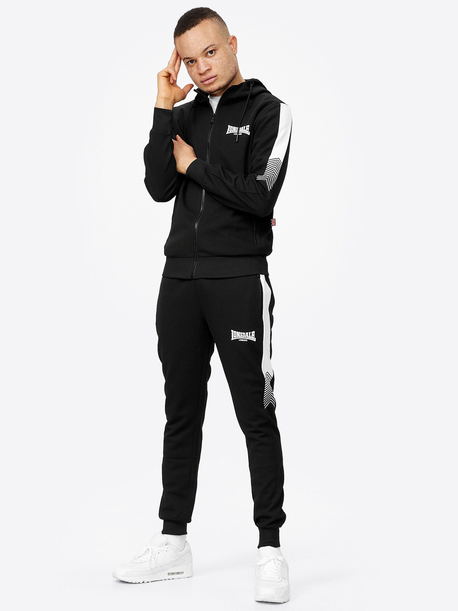 Lonsdale Herren Trainingsanzug mit Kapuze schmale Passform MARTHALL