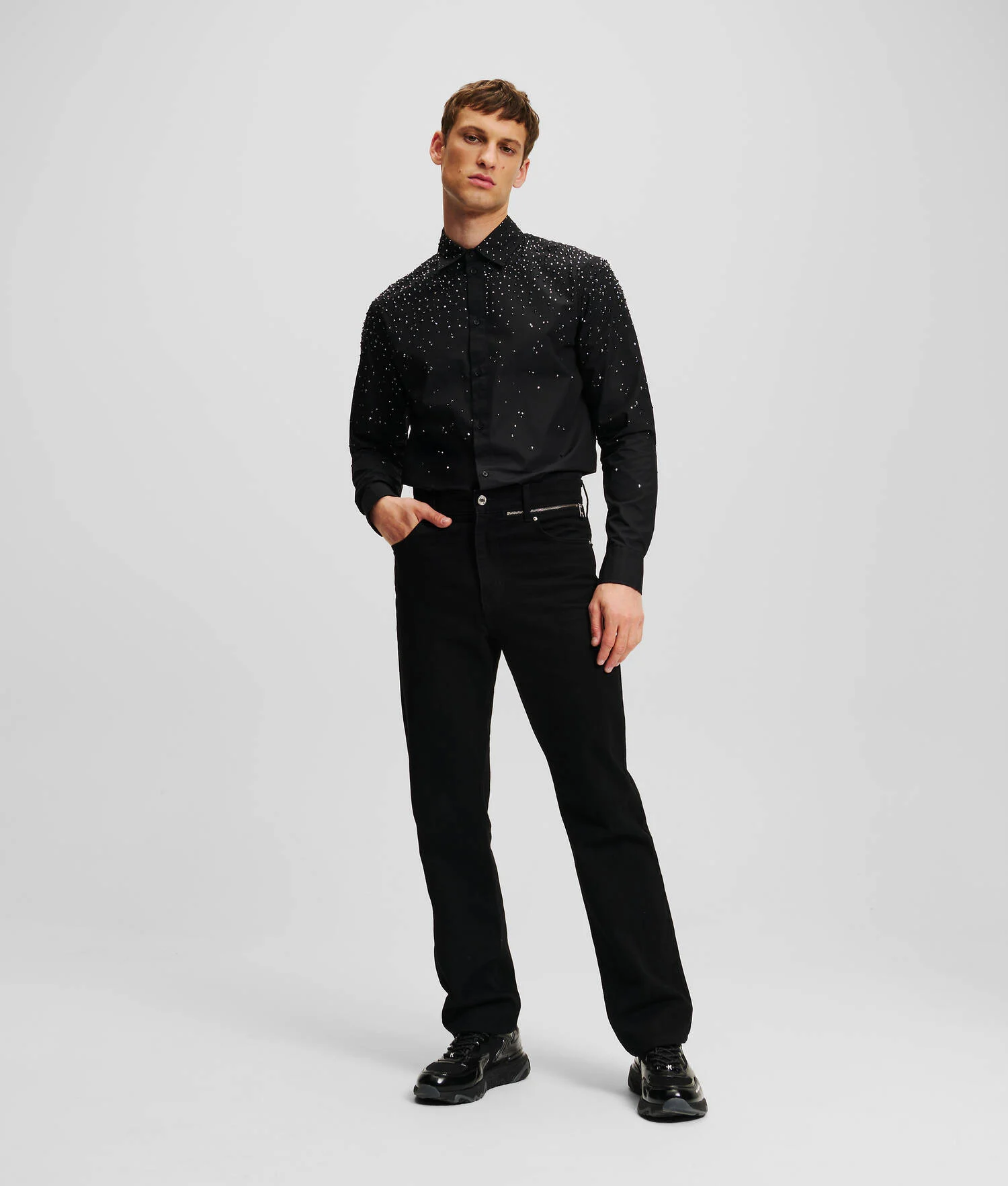 CHEMISE EFFET DEGRADÉ À STRASS