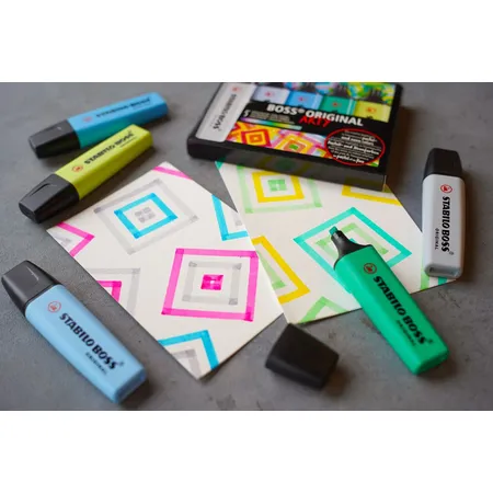 Textmarker - STABILO BOSS ORIGINAL - ARTY - 5er Pack - mit 5 verschiedenen Farben