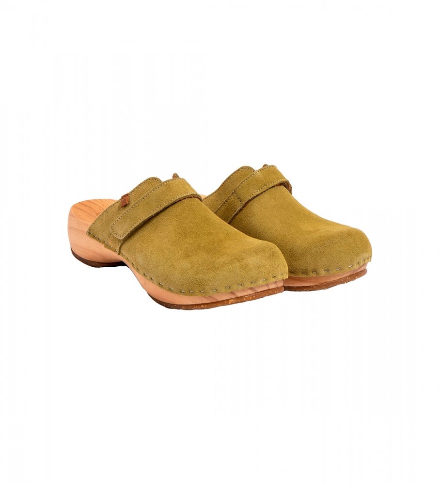 Tamancos de couro Naturalist N5834 Verde Shokunin