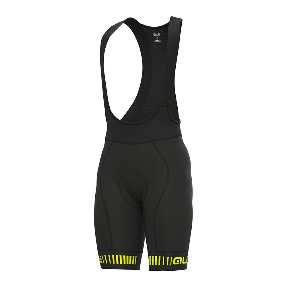 Ale STRADA - Cuissard À bretelles Homme black/fluo yellow