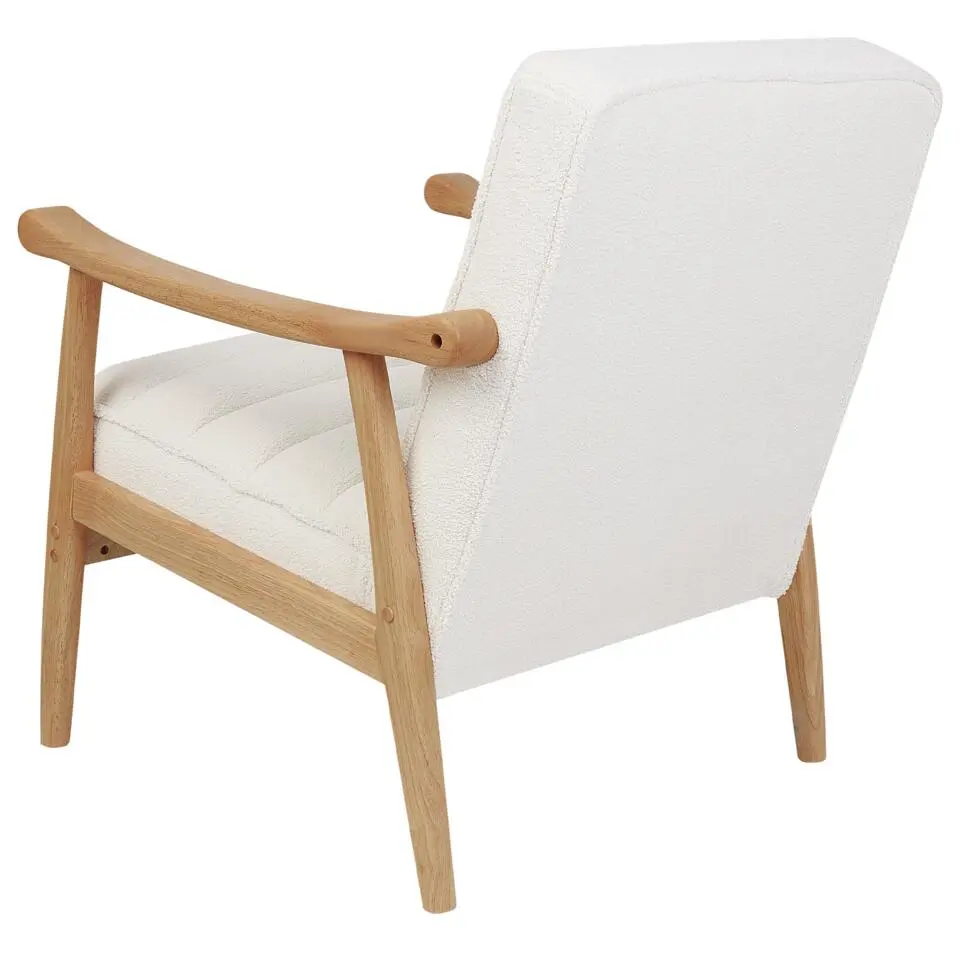 LEKNES - Fauteuil - Wit - Bouclé