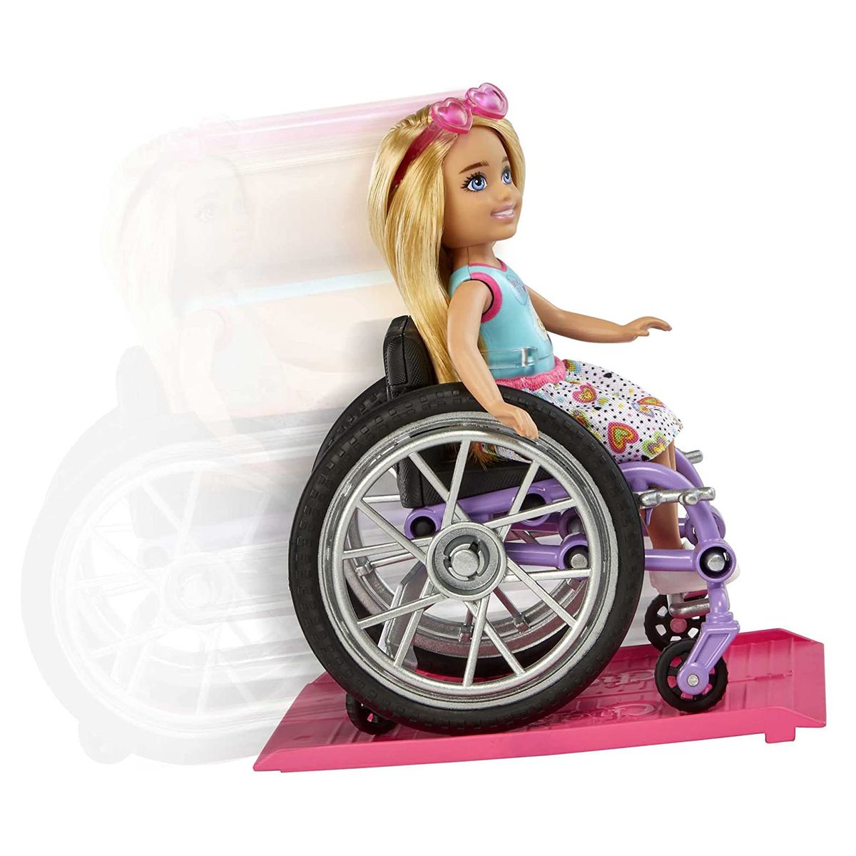 Mattel HGP29 - Barbie - Chelsea - Puppe mit Rollstuhl und Rampe
