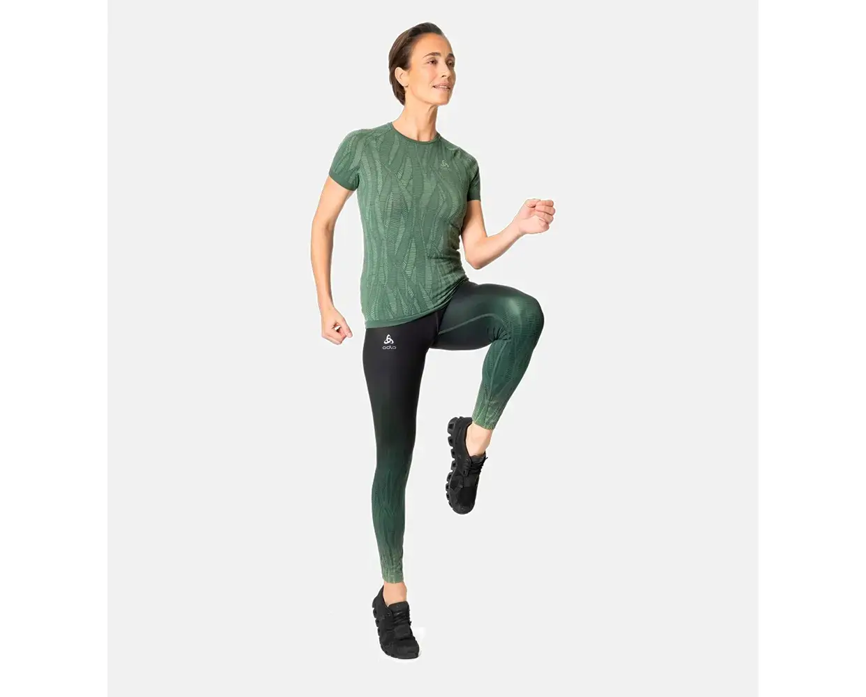 Odlo Zeroweight Ceramicool Hardloopshirt Korte Mouwen Groen Dames