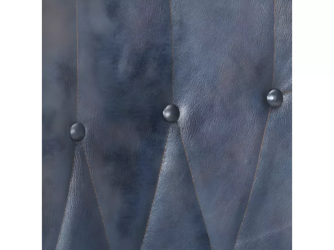 Chaise à oreilles Gris Cuir véritable