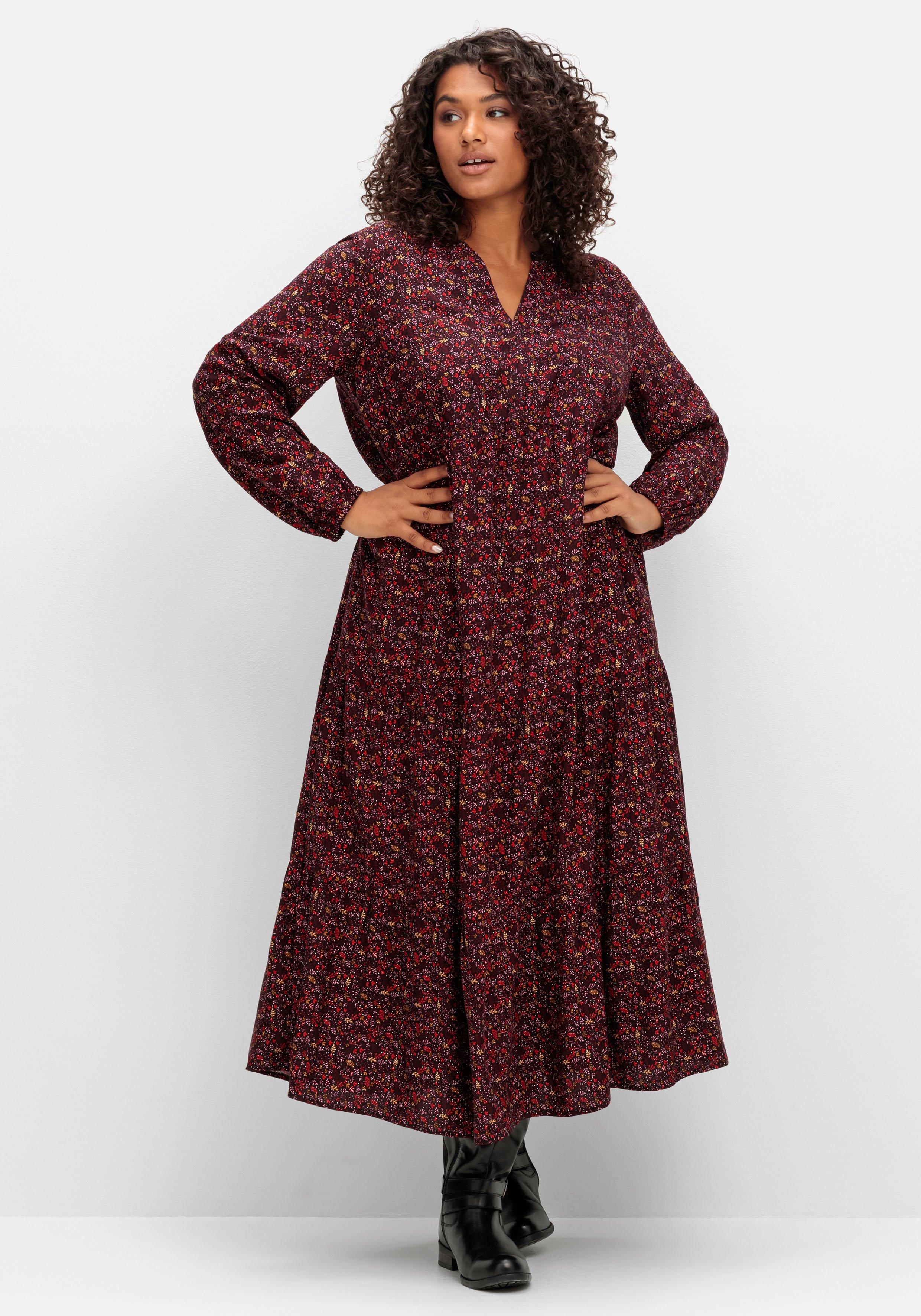 Gestuftes Maxikleid mit Alloverprint
