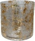 Intratuin waxinelichthouder Aimee goud / transparant D 12 H 12 cm