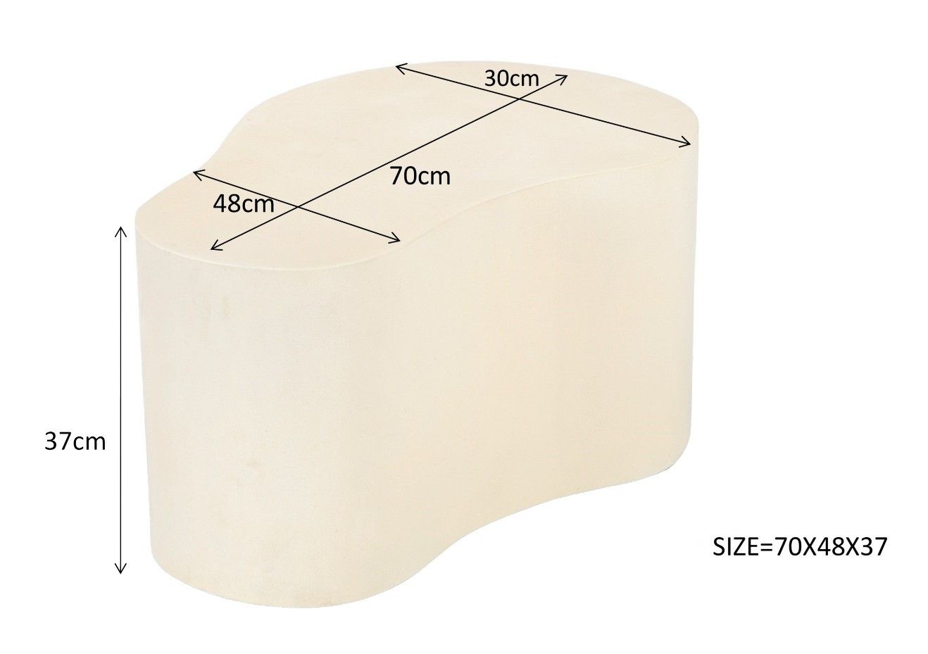 Salontafel Organic Sandy B70 x D48 x H37 cm